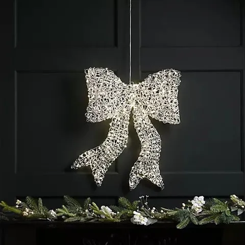 FESTIVE INDOOR)OUTDOOR 40CM PRE LIT MICRODOT DOOR BOW