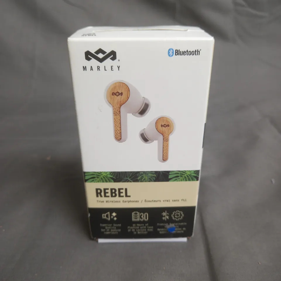 BOXED MARLEY REBEL TRUE WIRELESS EARPHONES - WHITE 