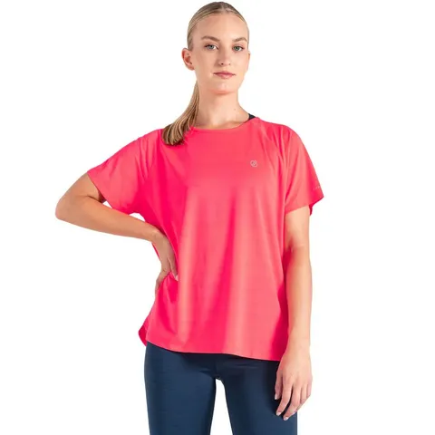DARE 2B WOMENS GRAVITATE SHORT SLEEVE T-SHIRT - NEON PINK SIZE 10