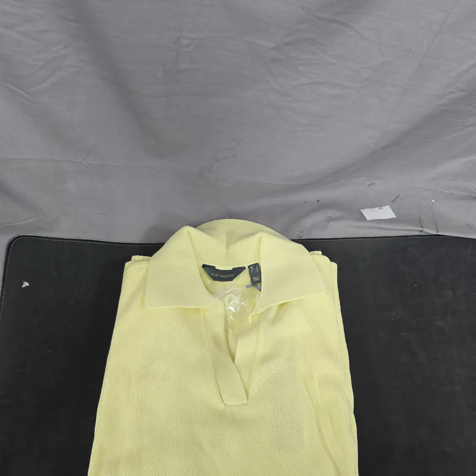 RUTH LANGFORD PALE YELLOW KNITTED POLO-NECK JUMPER – WITH TAGS UK M