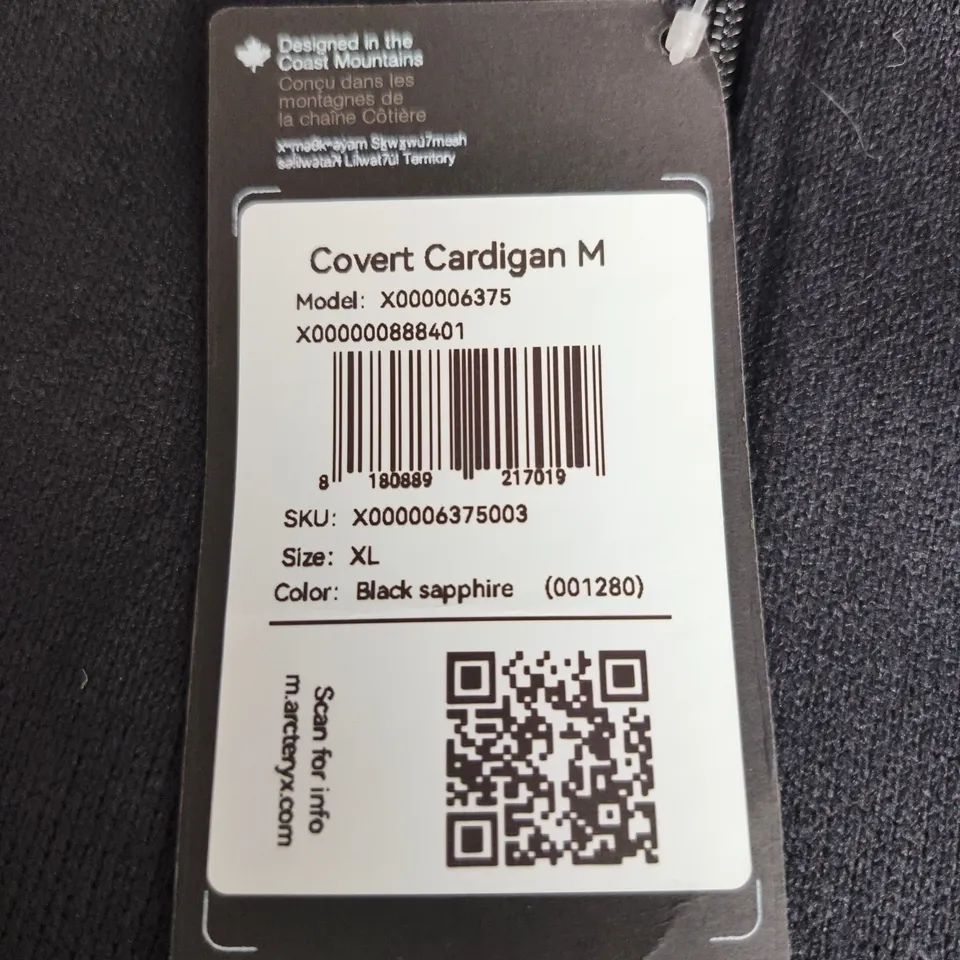 ARC'TERYX COVERT CARDIGAN M – WOMENS FLEECE JACKET, BLACK SAPPHIRE, XL