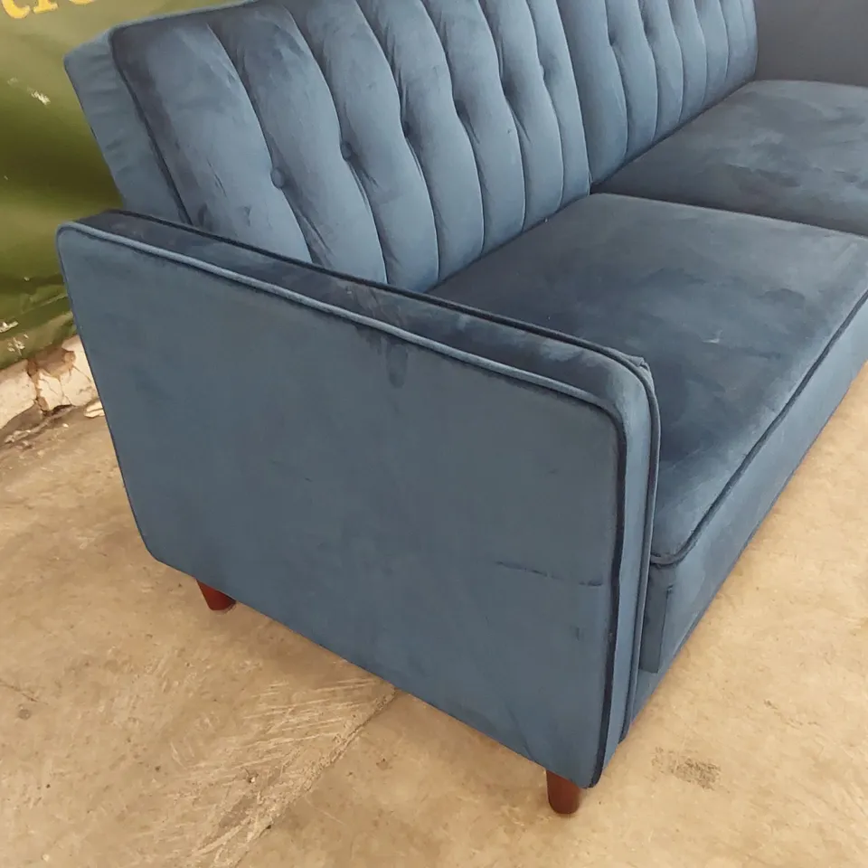 QUALITY DESIGNER BOSCO 3 SEATER VELVET RECLINING SLEEPER