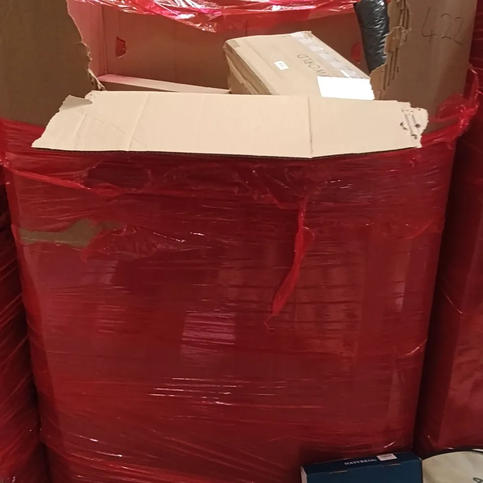 PALLET OF ASSORTED ITEMS INCLUDING - MOSQUITO NET, CEILING FAN, KITCHEN FAUCET
