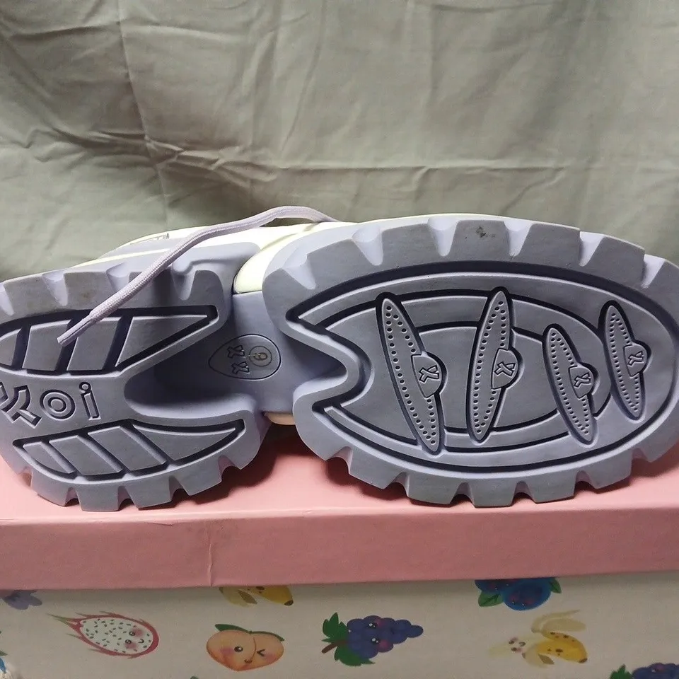 BOXED PAIR OF KOI FRUITTI TUTTI GRAPE JELLY TRAINERS  - UK 9