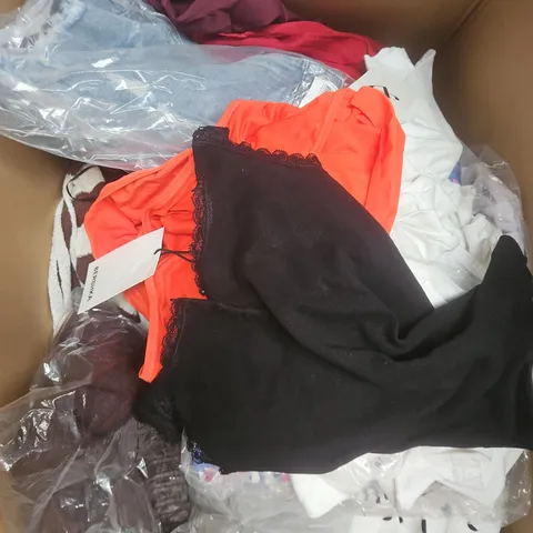 APPROXIMATELY 25 ASSORTED CLOTHING PRODUCTS IN VARIOUS STYLES & SIZES