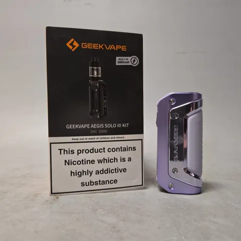 BOXED GEEK VAPE AEGIS SOLO III KIT IN PURPLE 