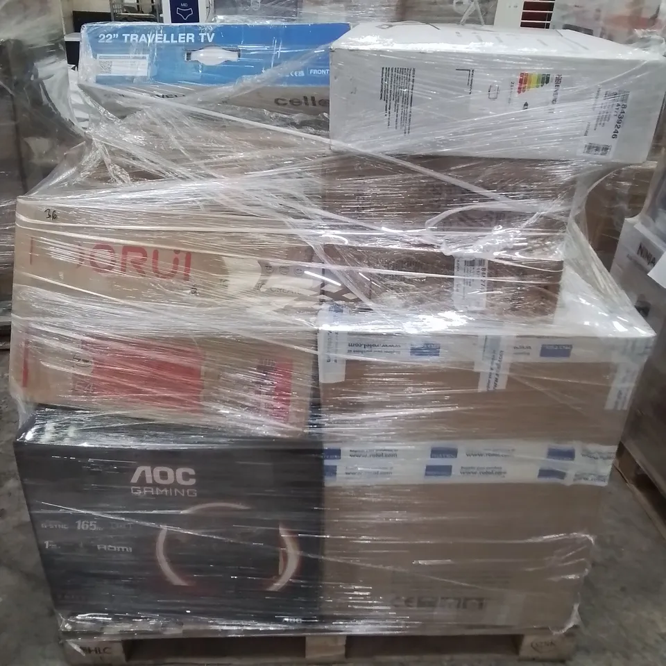 PALLET OF APPROXIMATELY 21 UNPROCESSED RAW RETURN HOUSEHOLD AND ELECTRICAL GOODS TO INCLUDE;