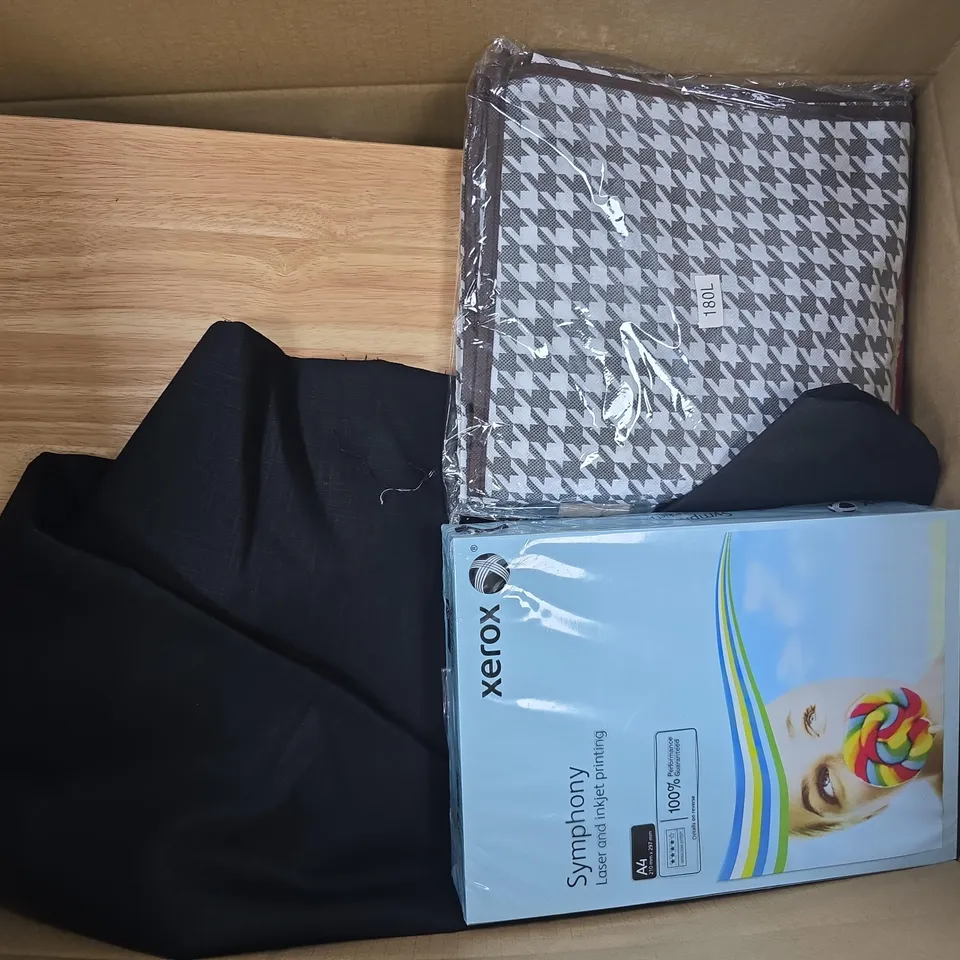 APPROXIMATELY 15 ASSORTED HOUSEHOLD PRODUCTS TO INCLUDE TALA HEVEA PRESERVATION BOARD, BLADELESS NECK FAN, XEROX SYMPHONY A4 PAPER, ETC - COLLECTION ONLY