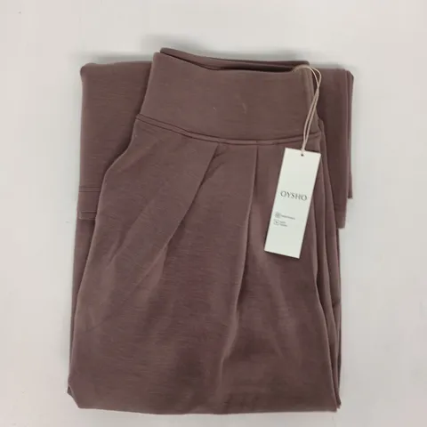 OYSHO BREATHABLE SOFT TOUCH TROUSERS IN TAUPE SIZE LARGE
