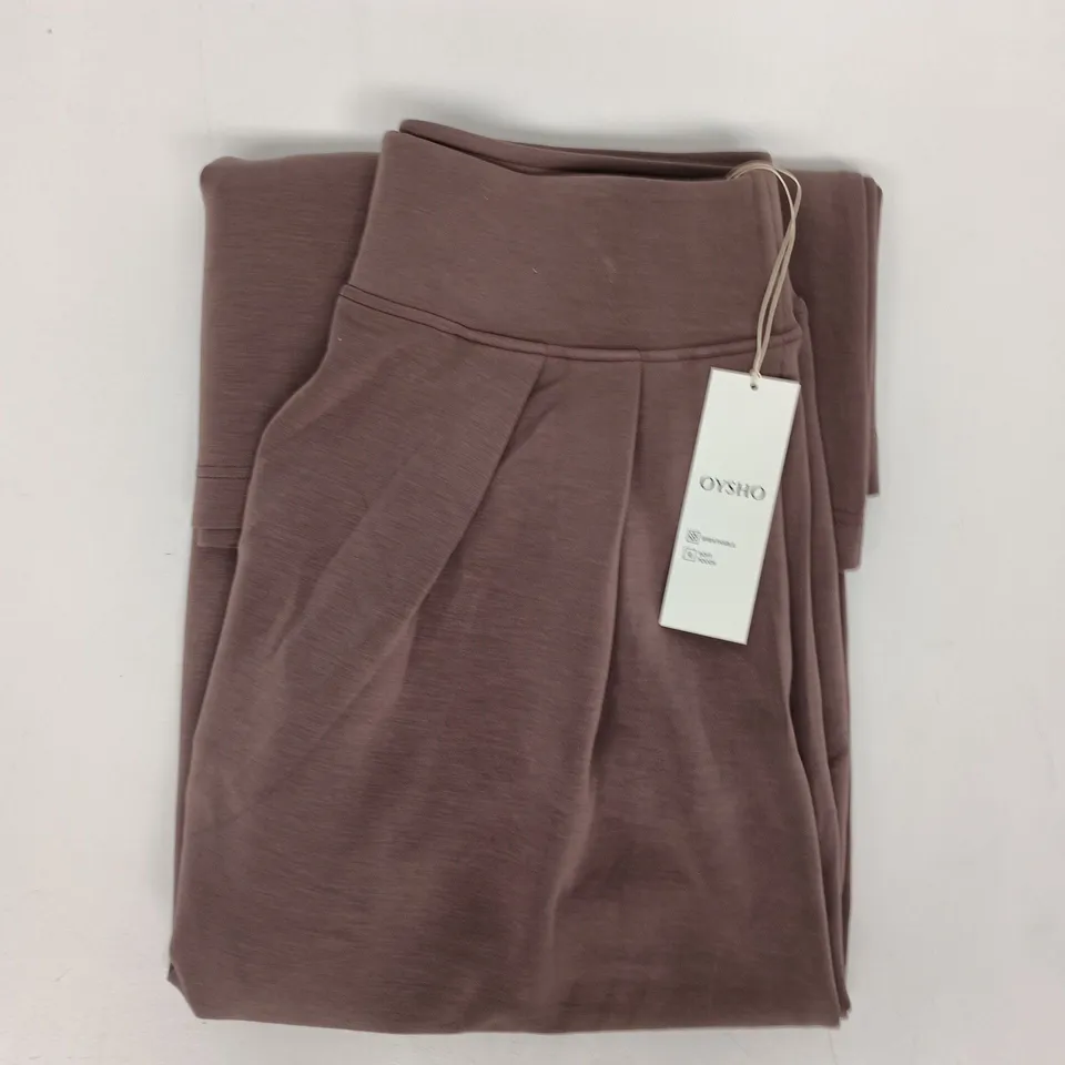 OYSHO BREATHABLE SOFT TOUCH TROUSERS IN TAUPE SIZE LARGE