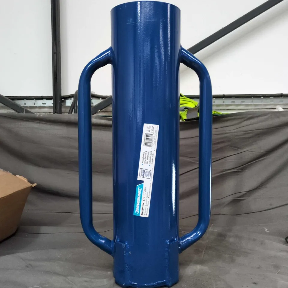 Silverline Post Driver 670 x 170mm – Blue Steel Garden Tool