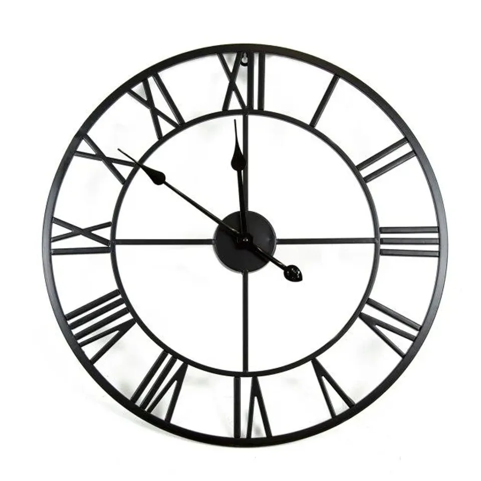 BOXED CHARLES BENTLEY INDOOR WALL CLOCK MATTE BLACK 80CM