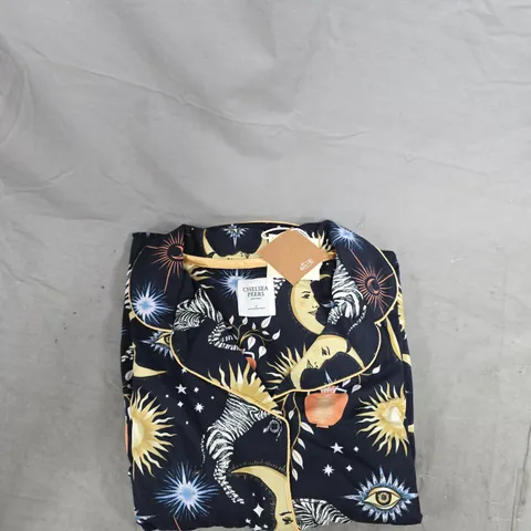 CHELSEA PEERS NEW YORK WOMEN'S CELESTIAL PRINT BLOUSE, SIZE 18