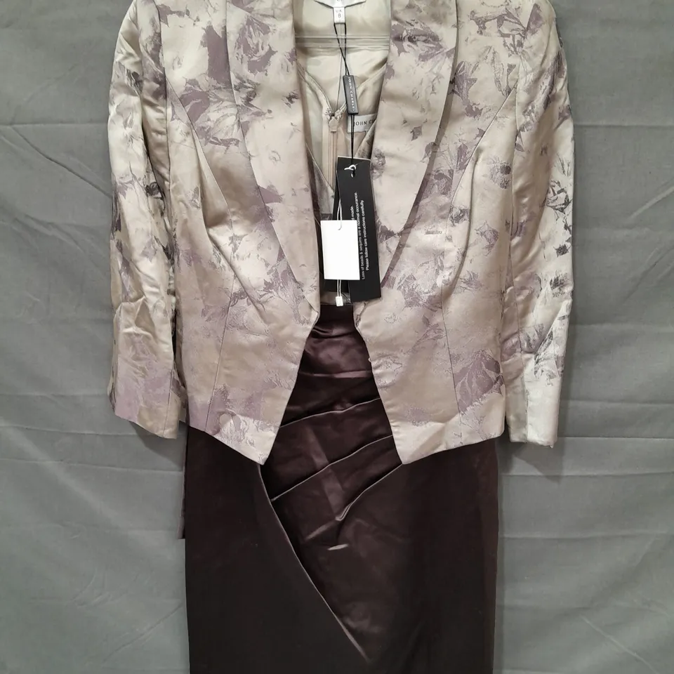 JOHN CHARLES DRESS AND JACKET SET IN VINTAGE PLUM - 8