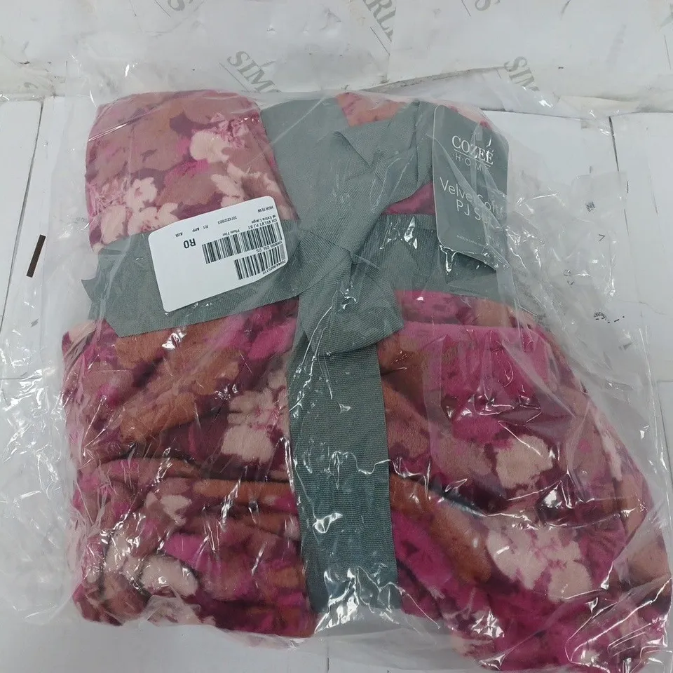 COZEE HOME VELVETSOFT PJ SET IN PLUM FLORAL - XL