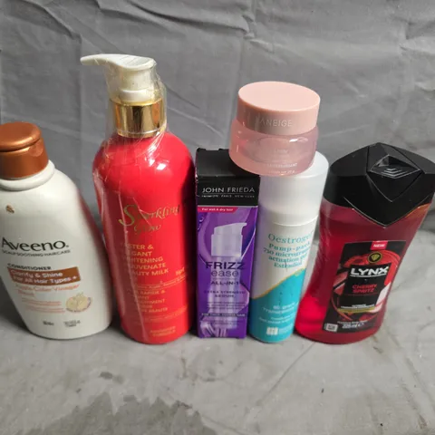 APPROXIMATELY 15 ASSORTED HEALTH & BEAUTY PRODUCTS TO INCLUDE LYNX, AVEENO AND FRIZZ