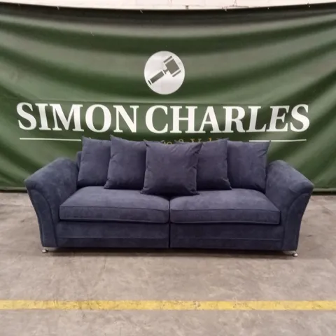 DURY FABRIC 4 SEATER SCATTER BACK SOFA - BLUE