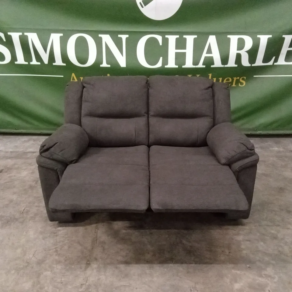 ALBION FABRIC 2 SEATER HIGH BACK MANUAL RECLINER SOFA - CHARCOAL RRP £579
