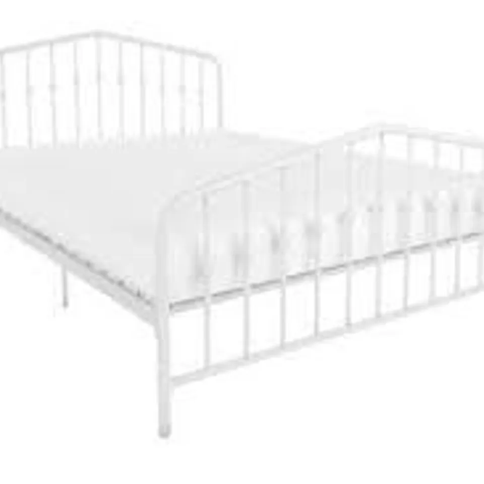 BOXED BUSHWICK DOUBLE METAL BEDFRAME IN WHITE (1 BOX)