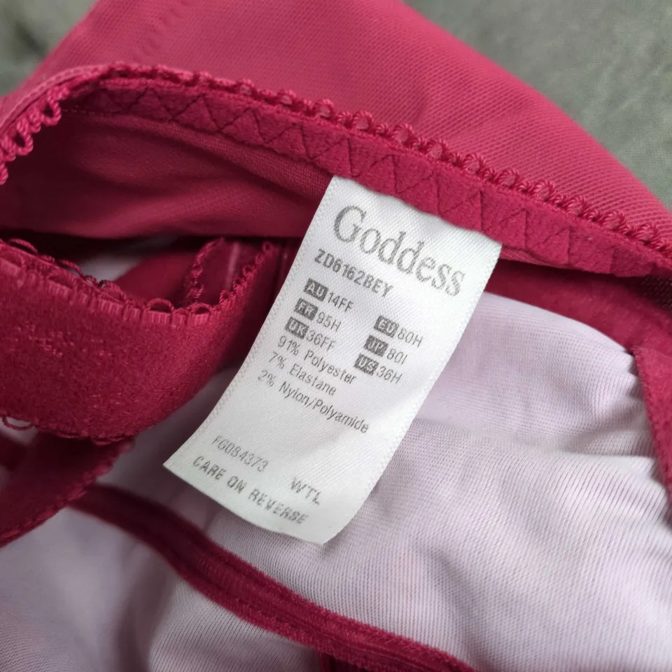 GODDESS PINK UNDERWIRED BRA, UK 36F