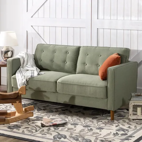 BOXED FLOMAN MUD CENTURY MODERN UPHOLSTERED SOFA