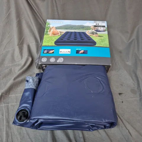BESTWAY INFLATABLE AIR MATTRESS BED – BLUE, 1.91M X 1.37M X 22CM (75" X 54" X 8.75")
