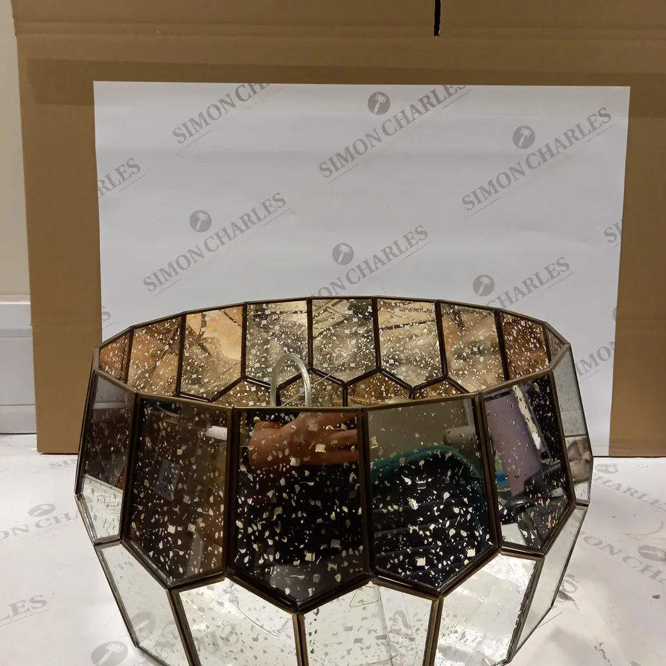 JOHN LEWIS ROMY MIRRORED GLASS PENTAGON CEILING LIGHT