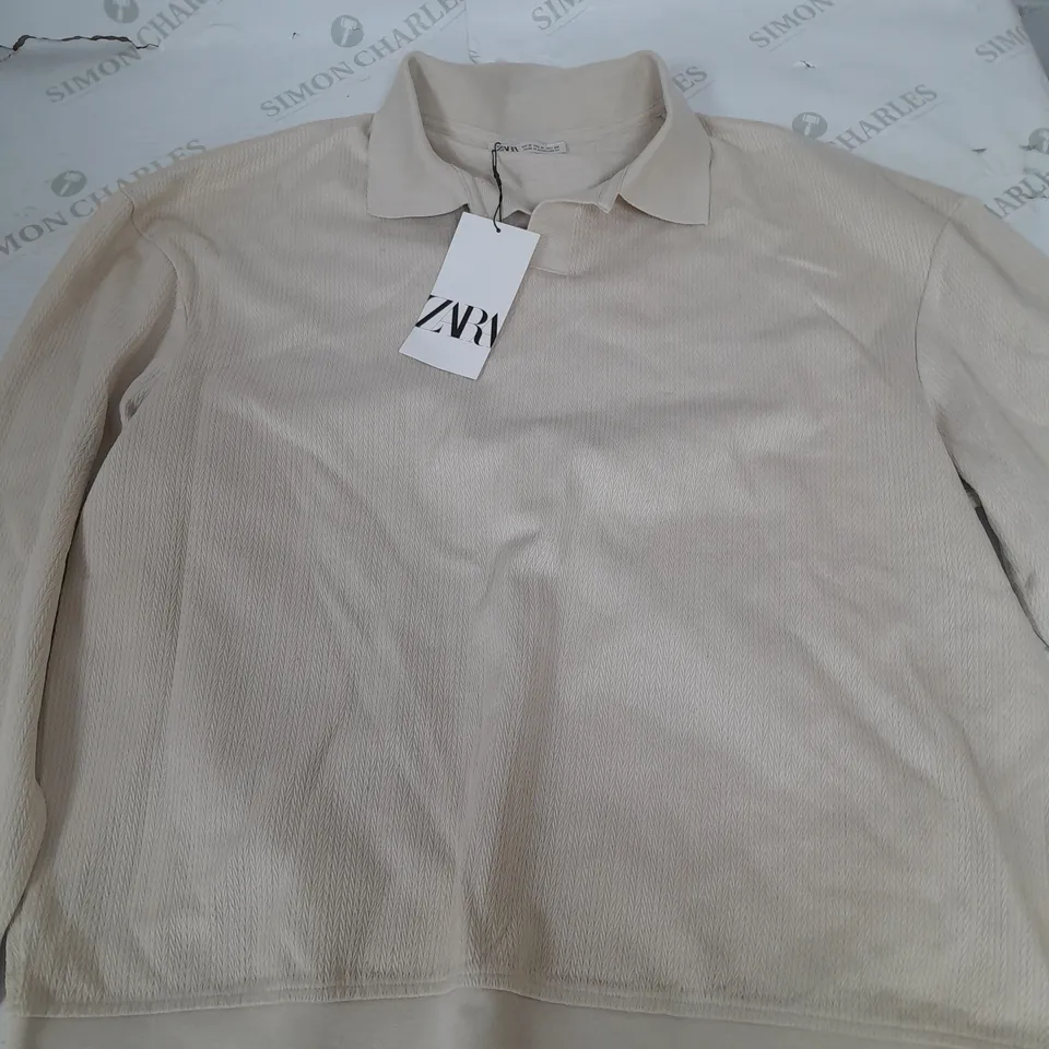 ZARA CREAM OVERSHIRT - MEDIUM