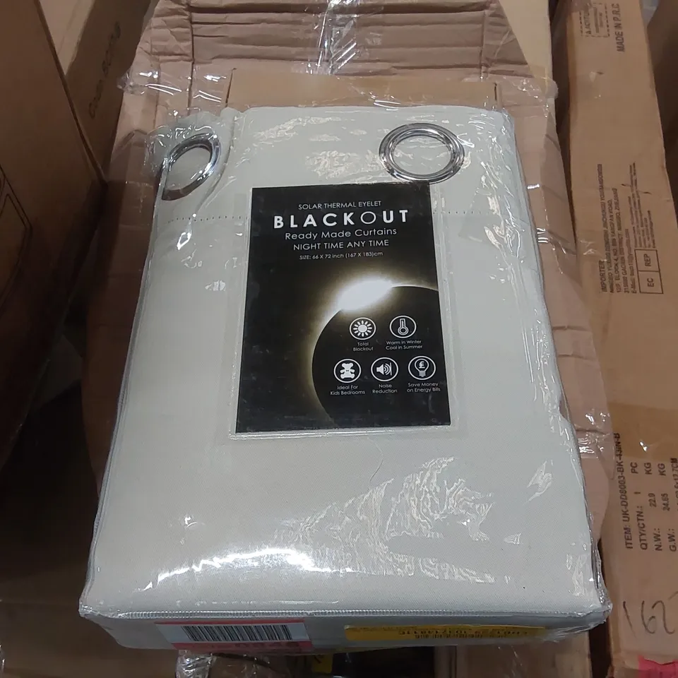 BAGGED LUXURY 230 GSM 100% BLACKOUT EYELET ROOM DARKENING CURTAIN PAIR - 167 x 183cm