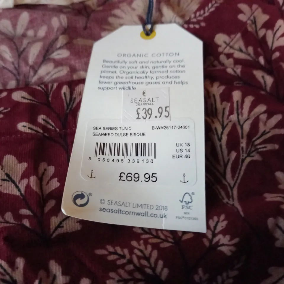 SEASALT CORNWALL SEAWEED DULSE TUNIC - UK 18