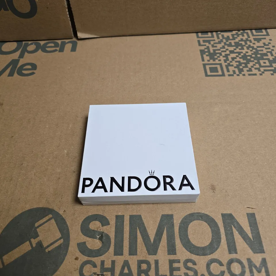 PANDORA BRACELET – SILVER TONE WITH HEART CLASP (BOXED)