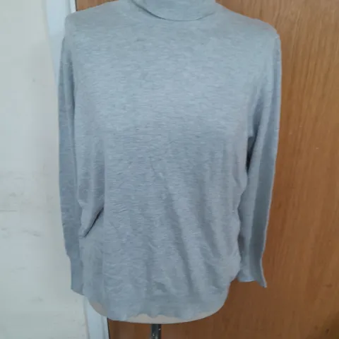 DUNNES THIN TURTLENECK JUMPER IN GREY MARL SIZE XL