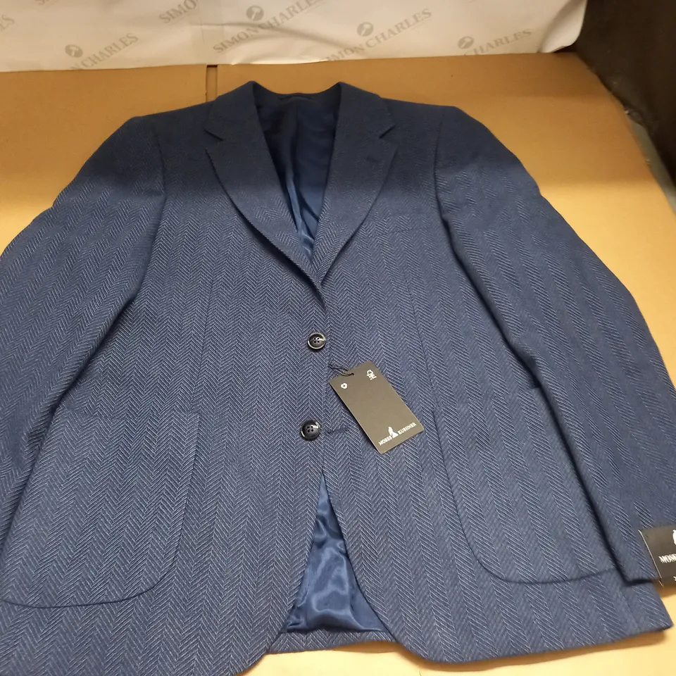 BRAND NEW MOSES KUSHNER 100% WOOL BLUE SUIT JACKET - XL