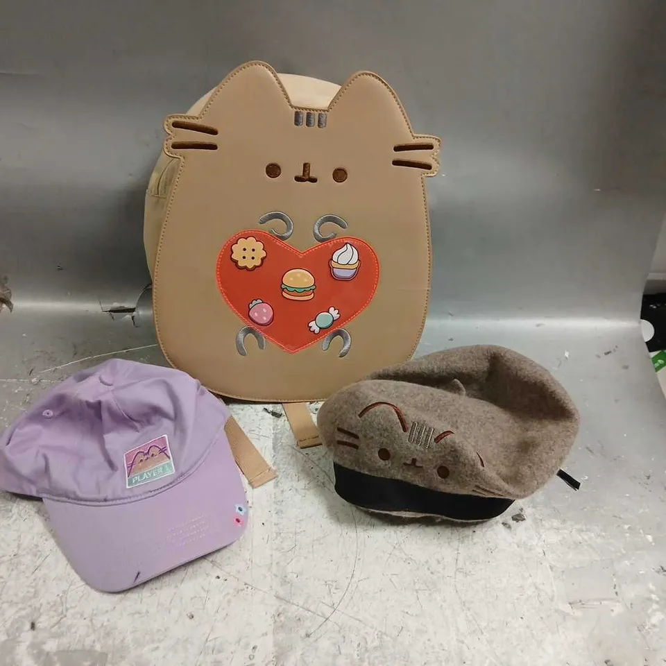 KOI X PUSHEEN RUCKSACK, BERET AND BASEBALL CAP