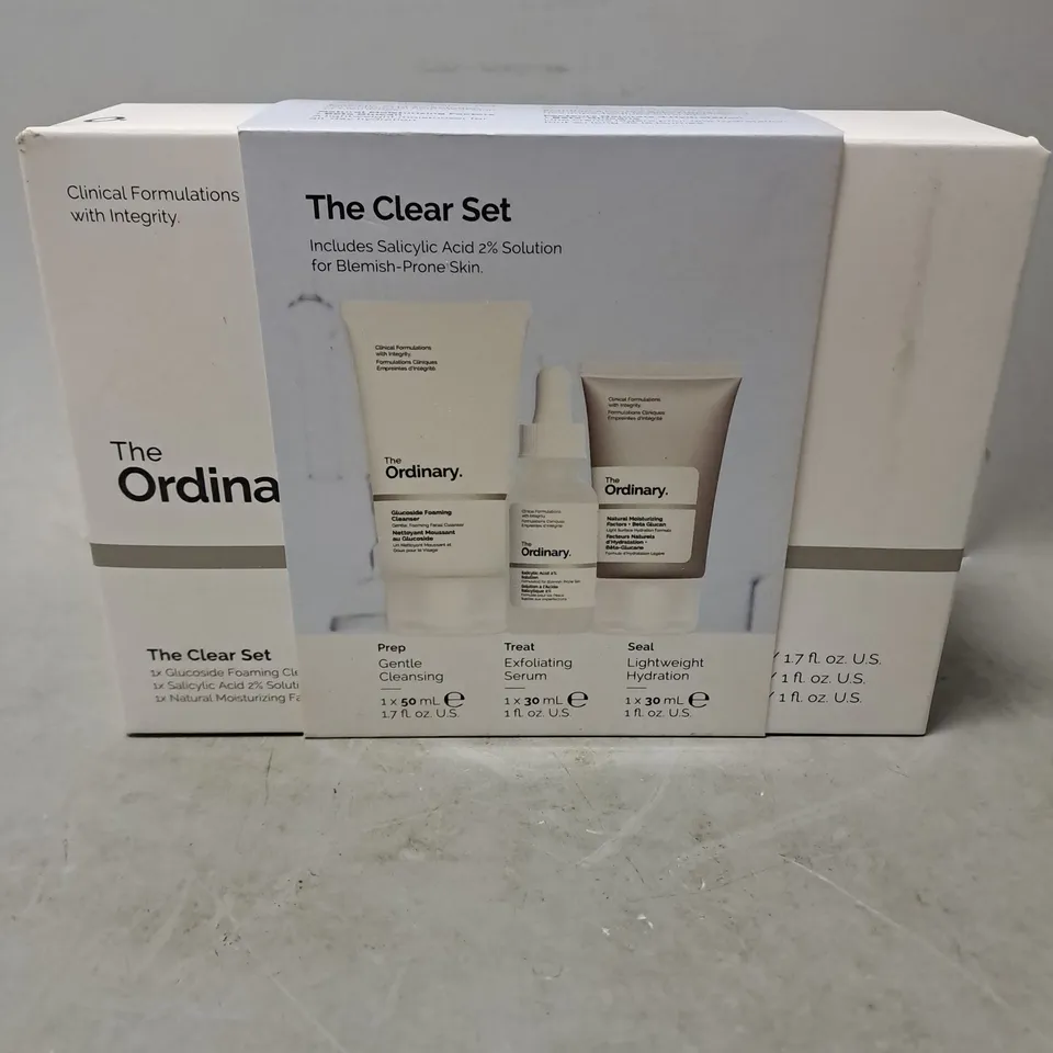 BOXED THE ORDINARY THE CLEAR SET SKINCARE TRIO