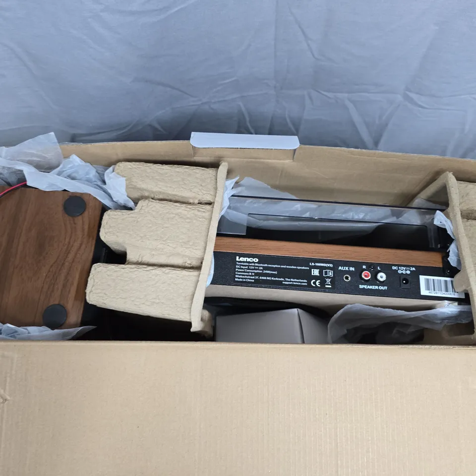Lenco LS-100WD (V2) Turntable with Bluetooth – Wooden Speakers (Boxed)