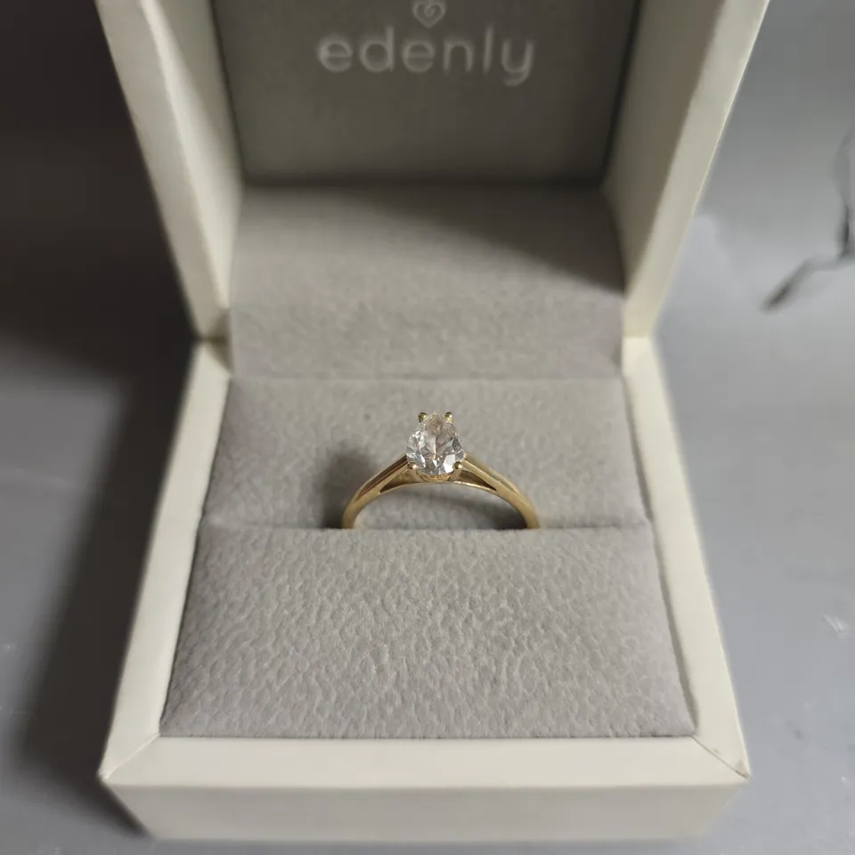 BOXED EDENLY PEAR CUT SINGLE STONE RING