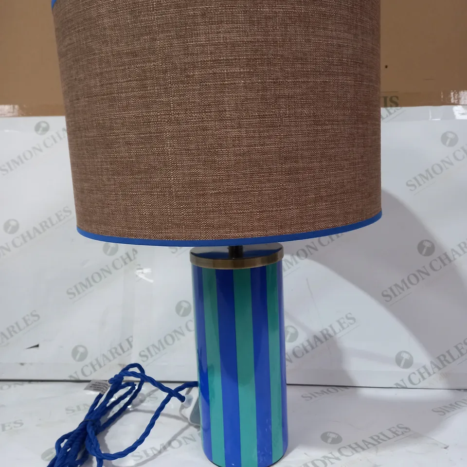 JOHN LEWIS CANDY STRIPE TABLE LAMP IN BLUE