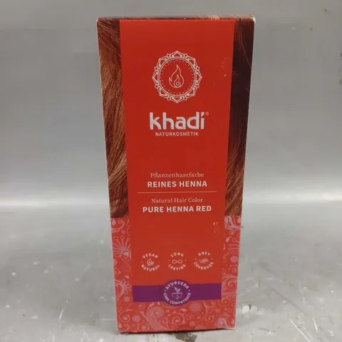 KHADI X12 BOXED PURE HENNA RED NATURAL HAIR COLOUR 100G