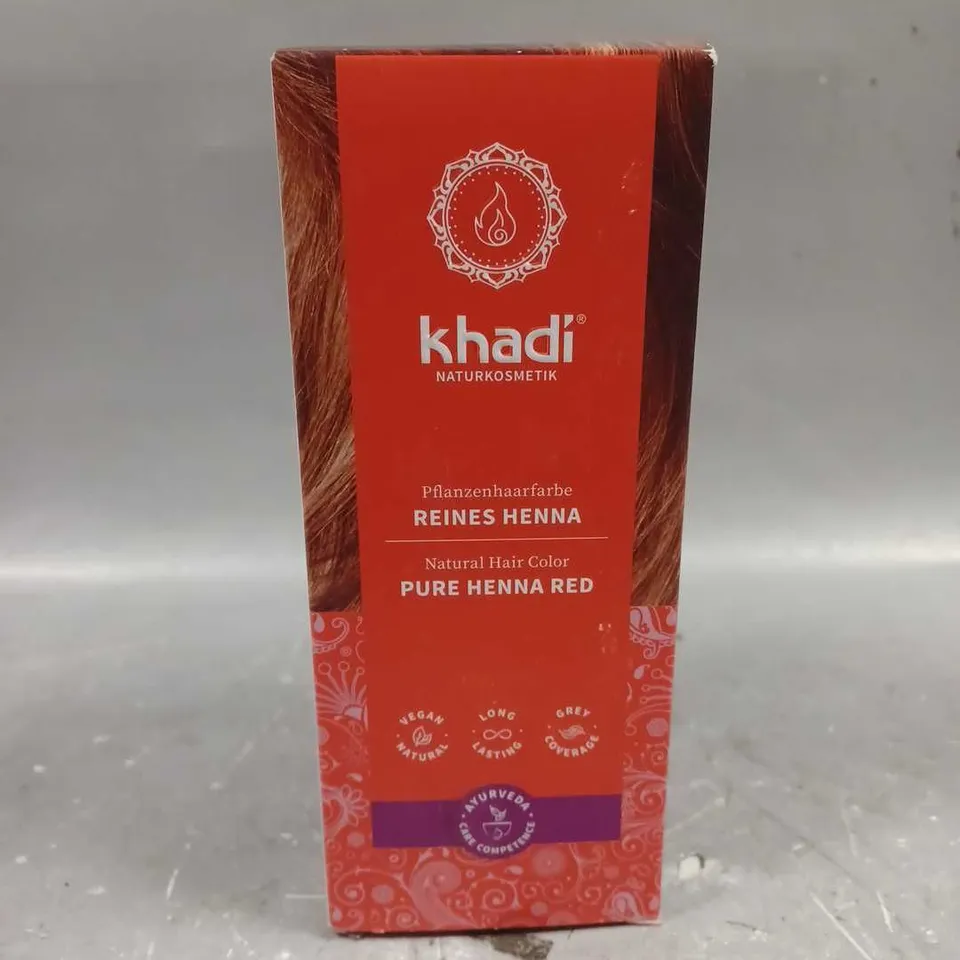 KHADI X12 BOXED PURE HENNA RED NATURAL HAIR COLOUR 100G