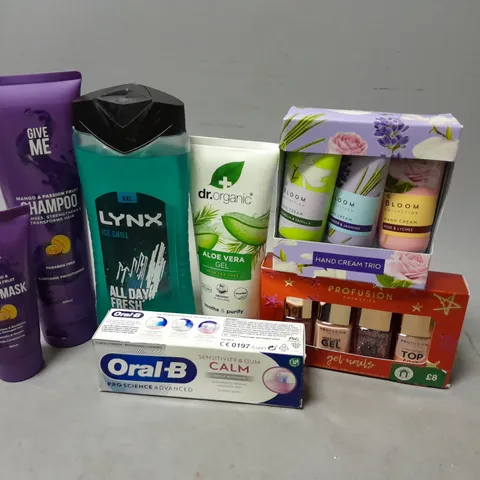 APPROXIMATELY 20 ASSORTED COSMETIC PRODUCTS INCLUDE - LYNX SHOWER GEL - HAND CREAM TRIO - PROFUSION NAIL POLISH SET