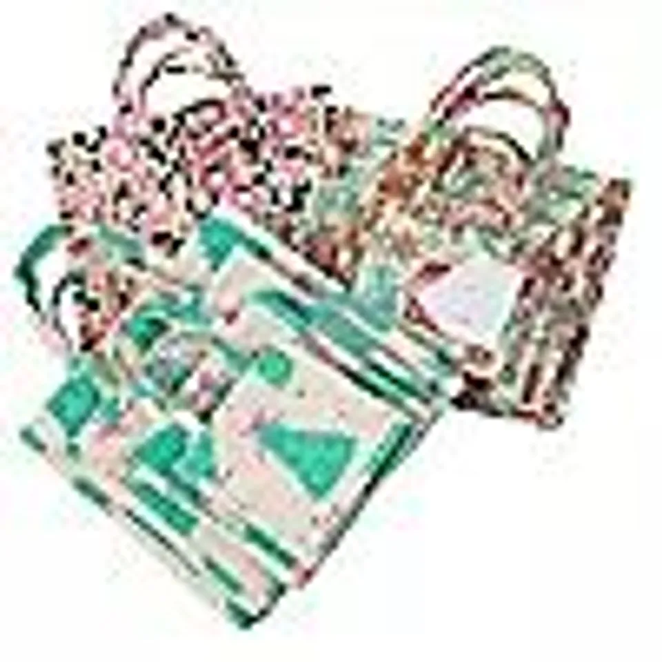 HOME STORIES 12 PIECE REUSABLE CHRISTMAS GIFT BAG SET WITH TAGS MODERN CHRISTMAS