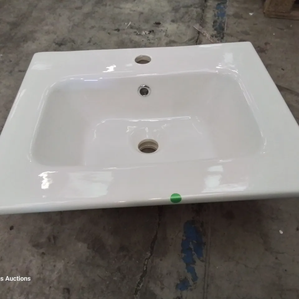 BOXED CANELLI CERAMIC SINGLE TAP VANITY BASIN WHITE 500 × 400mm