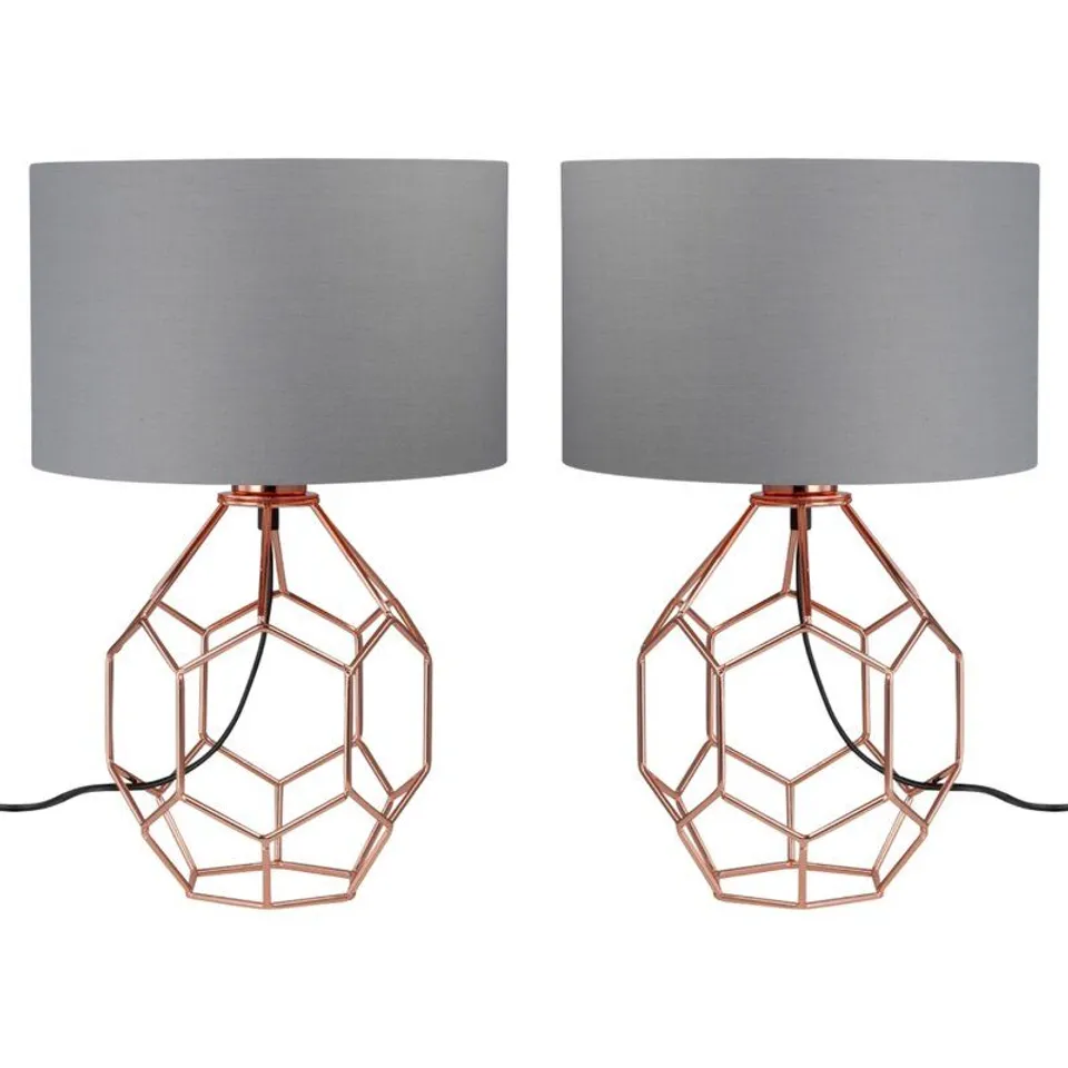 BOXED GATSON 42CM TABLE LAMP - GREY 