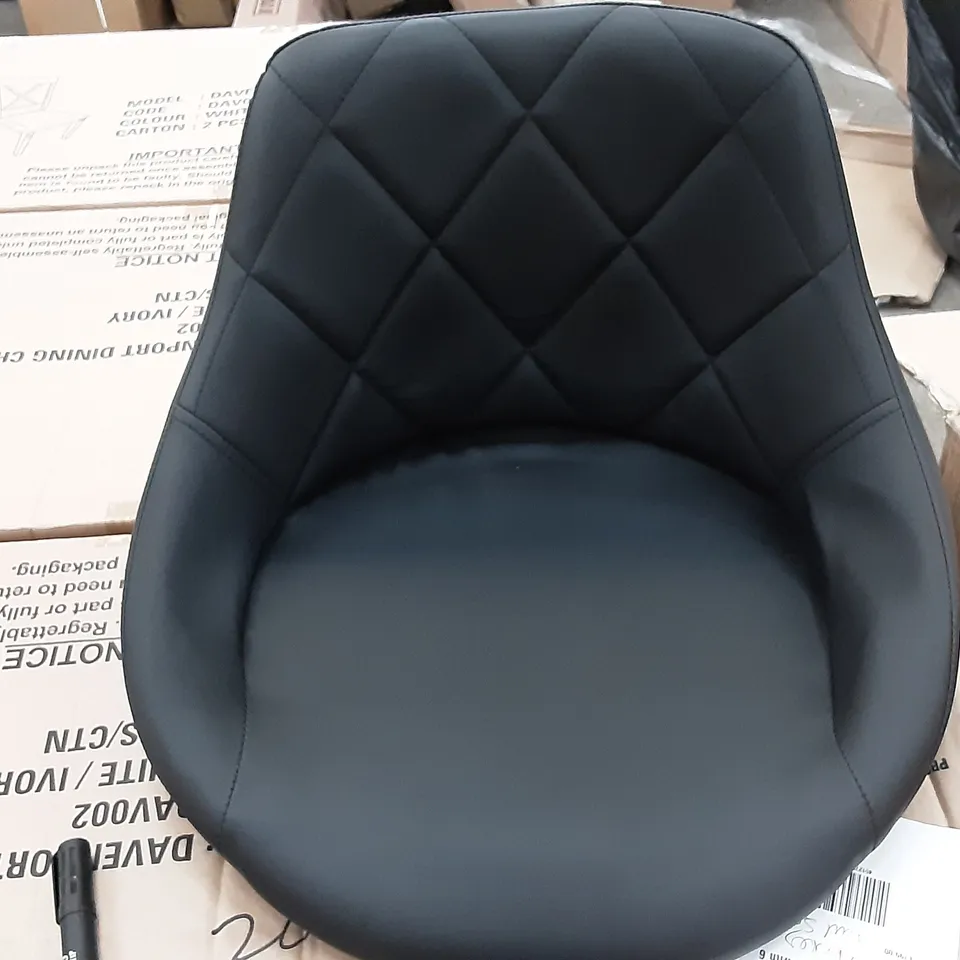 BOXED FAUX BLACK LEATHER BAR CHAIRS X4 NO CHAIR LEGS 