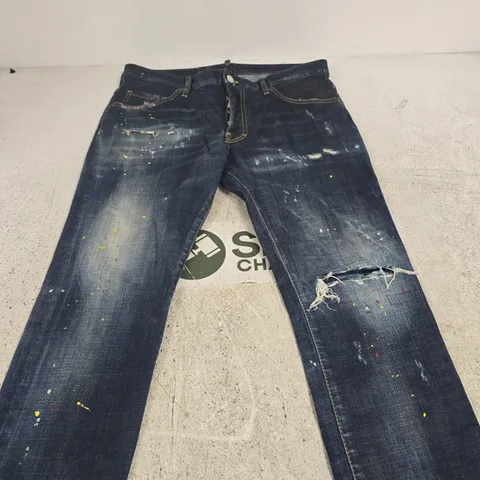 DSQUARED2 DENIM JEANS, UK 38 (EU 48) – DISTRESSED WITH PAINT SPLATTERS