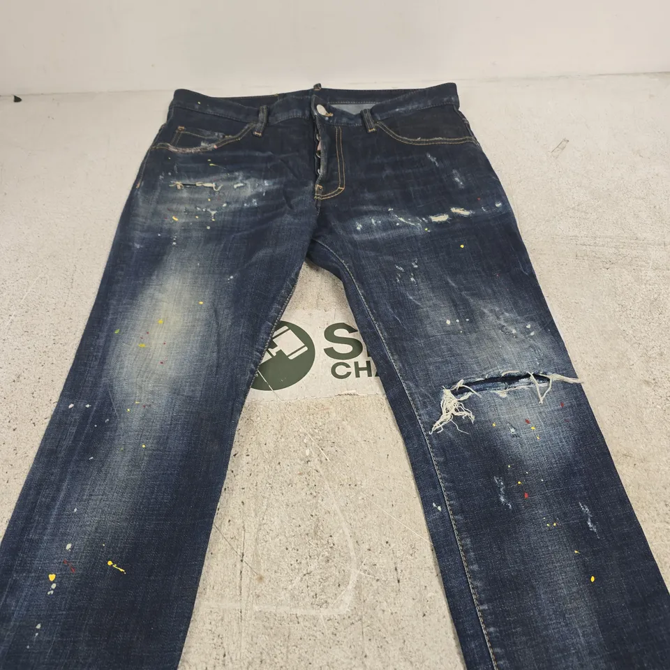 DSQUARED2 DENIM JEANS, UK 38 (EU 48) – DISTRESSED WITH PAINT SPLATTERS