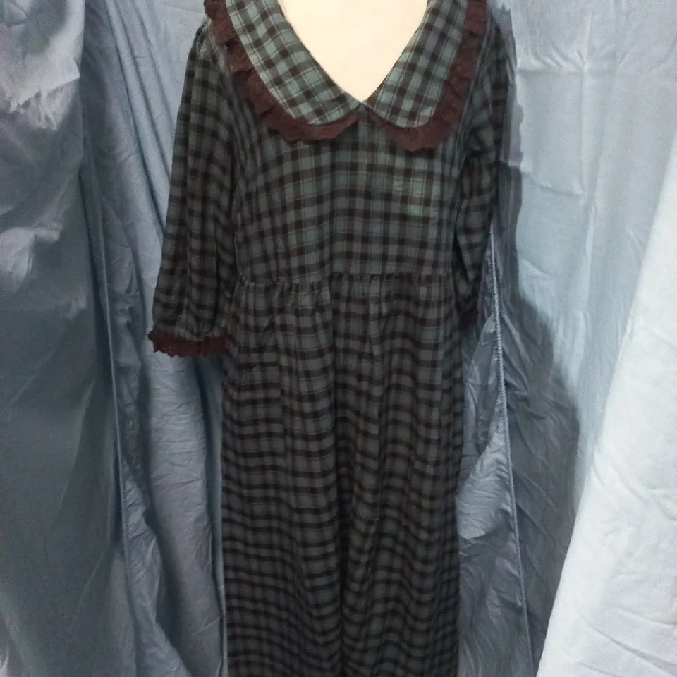 MONSOON WOMEN’S BLUE CHECK DRESS – SIZE M