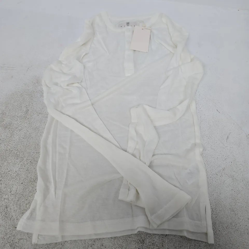 33MM - OFF-WHITE BUTTON-UP TOP – WHITE, UK M