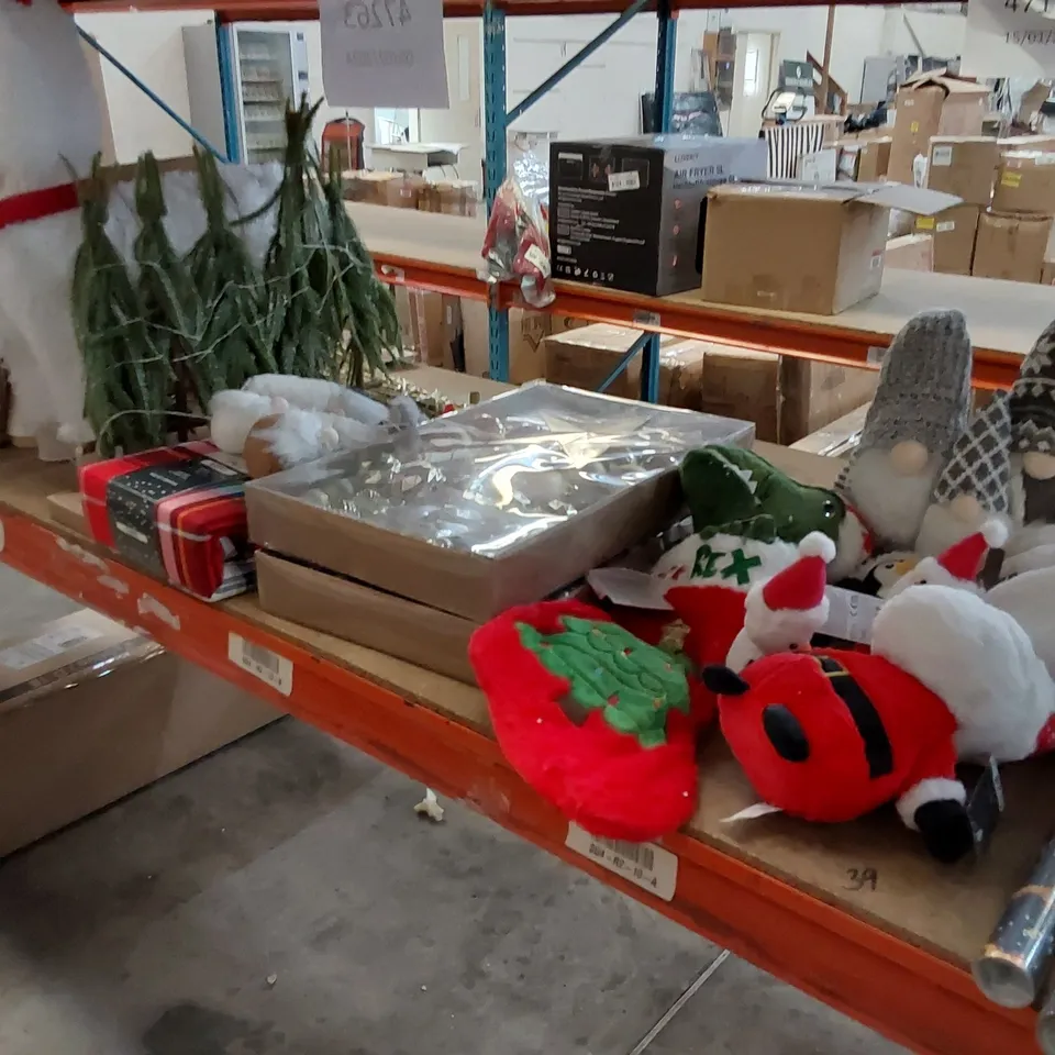LOT CONTAINING CHRISTMAS ITEMS INCLUDING: DECORATIONS, CHRISTMAS CRACKERS, BAUBLES, CHRISTMAS LIGHTS, MUGS 
